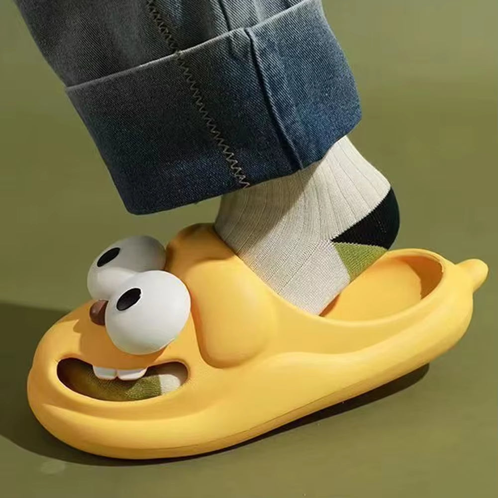 Cartoon Dog Outdoor Slippers Women Bathroom Soft Sole Anti-Slip Shower Slippers Home Indoor Slipper Summer Kawaii Couple'S Shoes