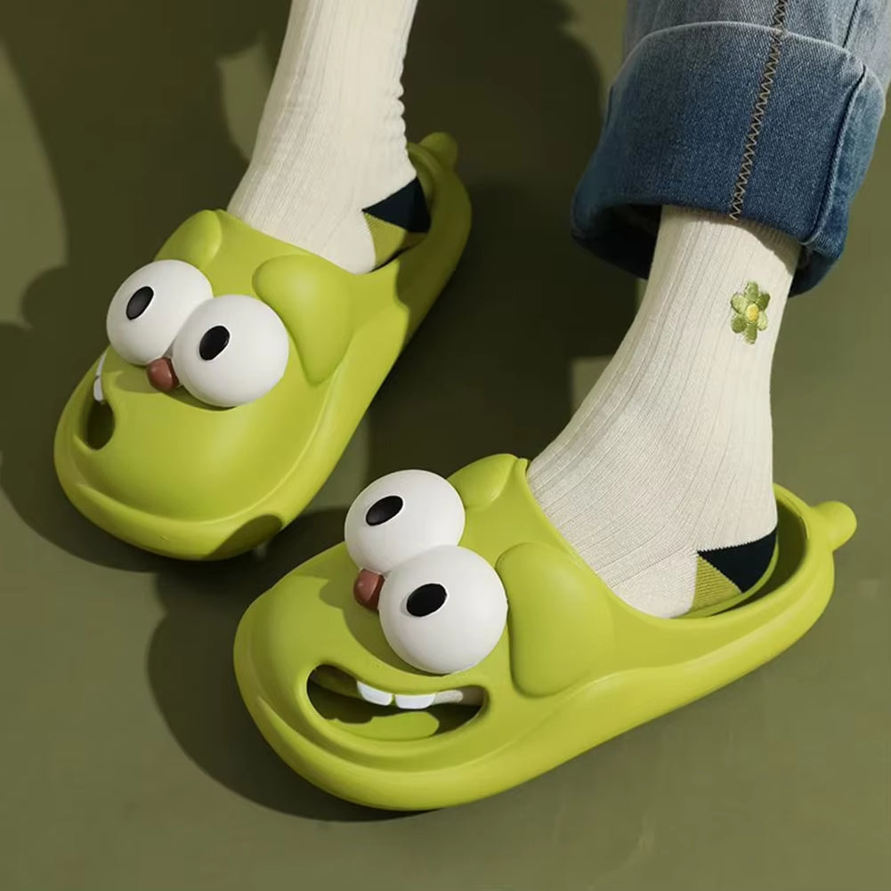 Cartoon Dog Outdoor Slippers Women Bathroom Soft Sole Anti-Slip Shower Slippers Home Indoor Slipper Summer Kawaii Couple'S Shoes