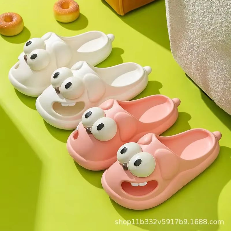 Adorable Summer Indoor Outdoor Women'S Slippers Anti-Slip Thick Bottom Dog Cartoon Clog Shoes Comfortable Head Cover Slip-Resist