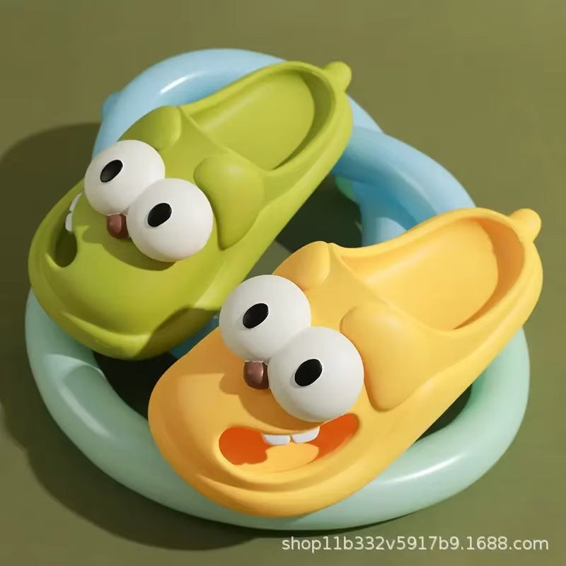 Adorable Summer Indoor Outdoor Women'S Slippers Anti-Slip Thick Bottom Dog Cartoon Clog Shoes Comfortable Head Cover Slip-Resist