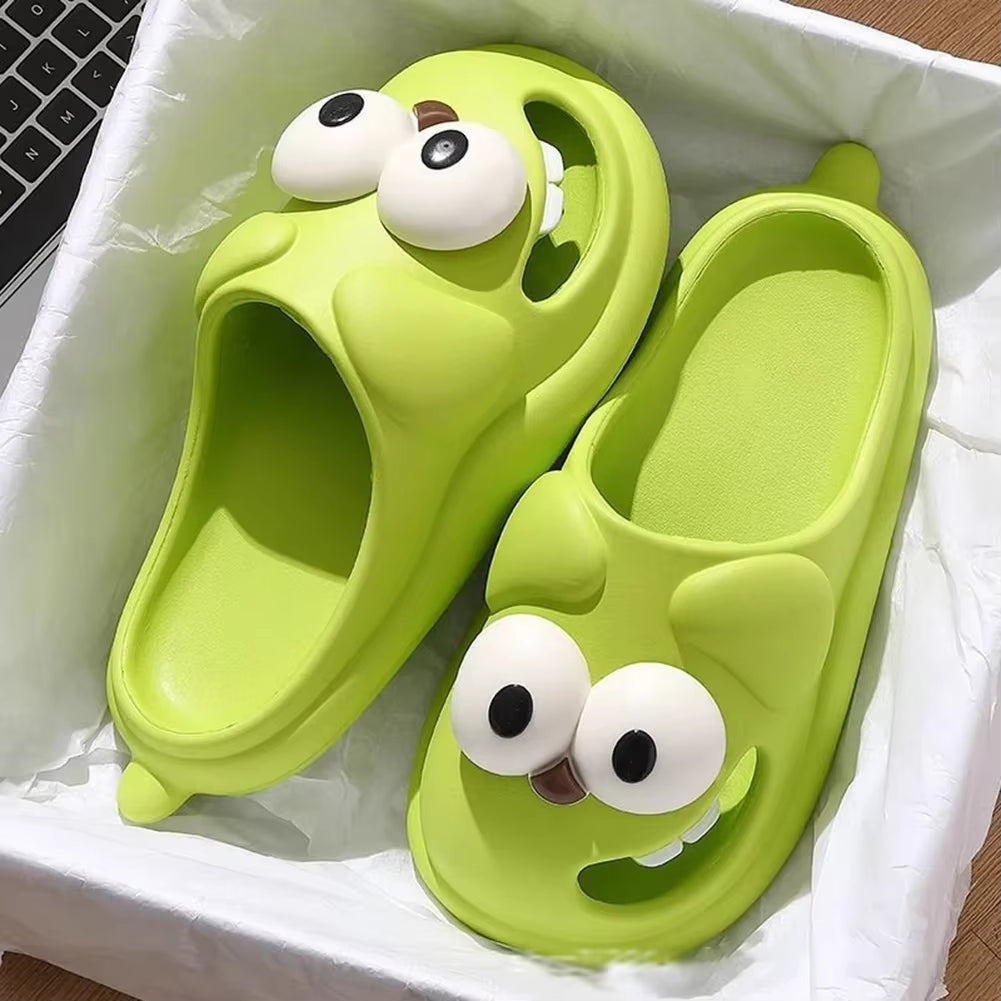 Cartoon Dog Outdoor Slippers Women Bathroom Soft Sole Anti-Slip Shower Slippers Home Indoor Slipper Summer Kawaii Couple'S Shoes
