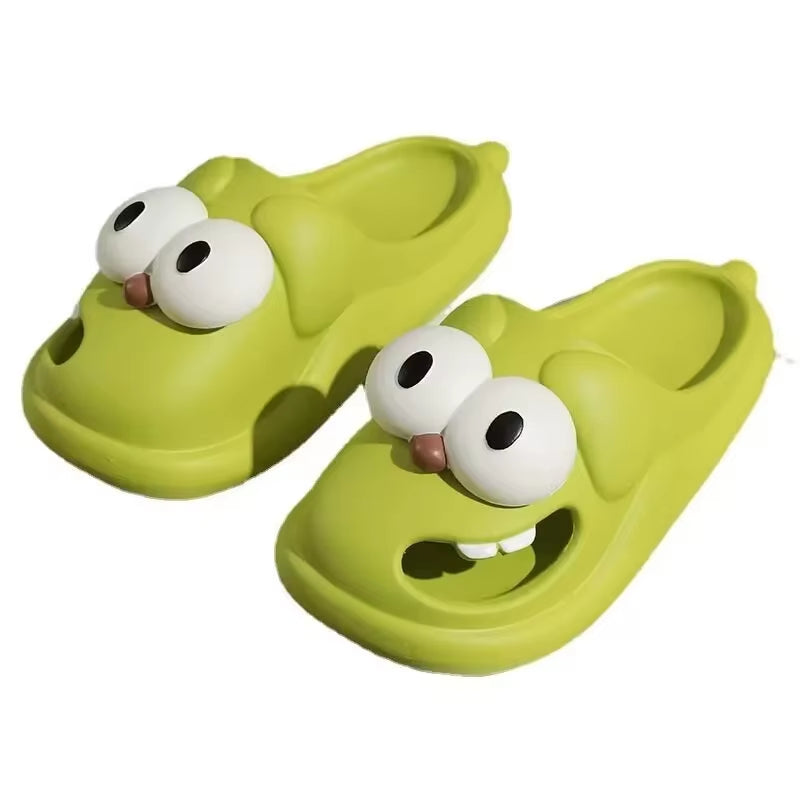 Adorable Summer Indoor Outdoor Women'S Slippers Anti-Slip Thick Bottom Dog Cartoon Clog Shoes Comfortable Head Cover Slip-Resist