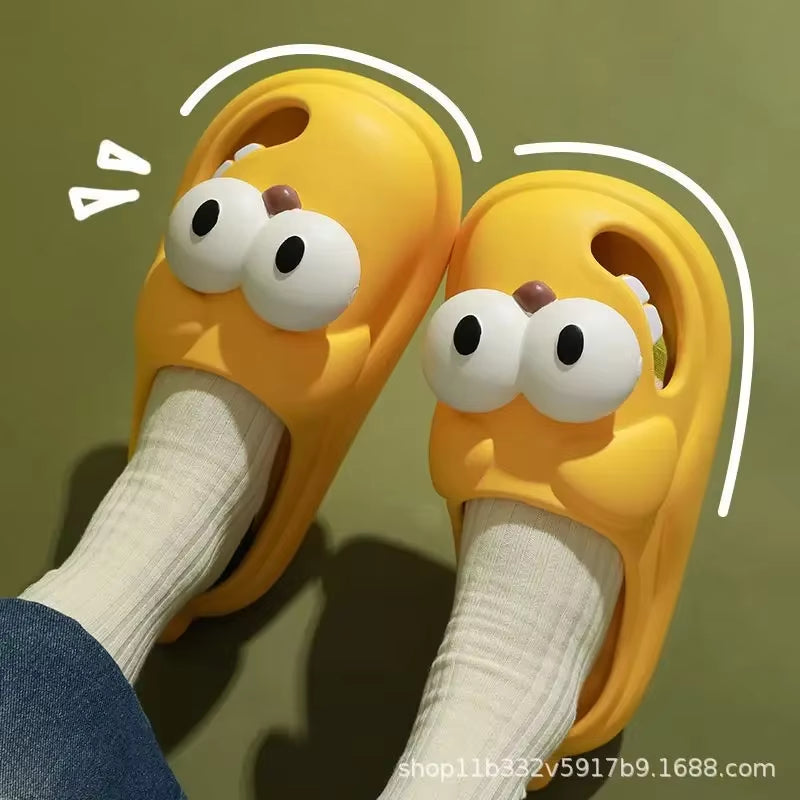 Adorable Summer Indoor Outdoor Women'S Slippers Anti-Slip Thick Bottom Dog Cartoon Clog Shoes Comfortable Head Cover Slip-Resist